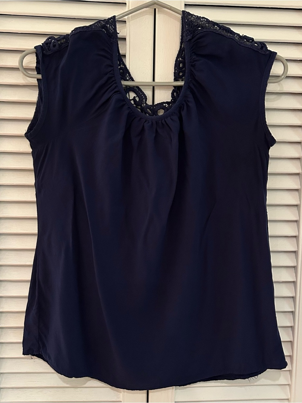 Bluenotes Navy Crochet-Back Sleeveless Camisole